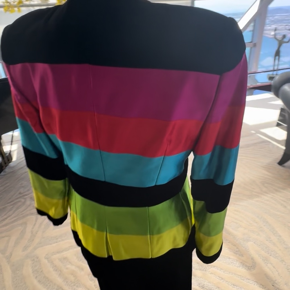 Bold Multicolor Striped Jacket and Dress - Picture 5 of 11